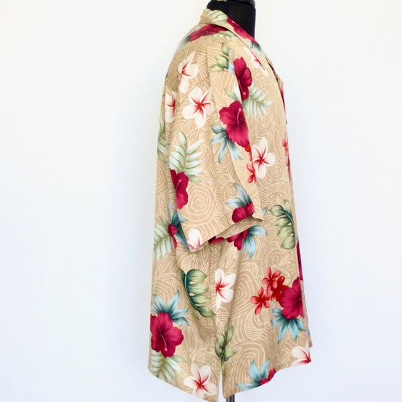 NEW! Banana Cabana 100% Silk Shirt Short Sleeve Button Front Tropical XL - Picture 4 of 5